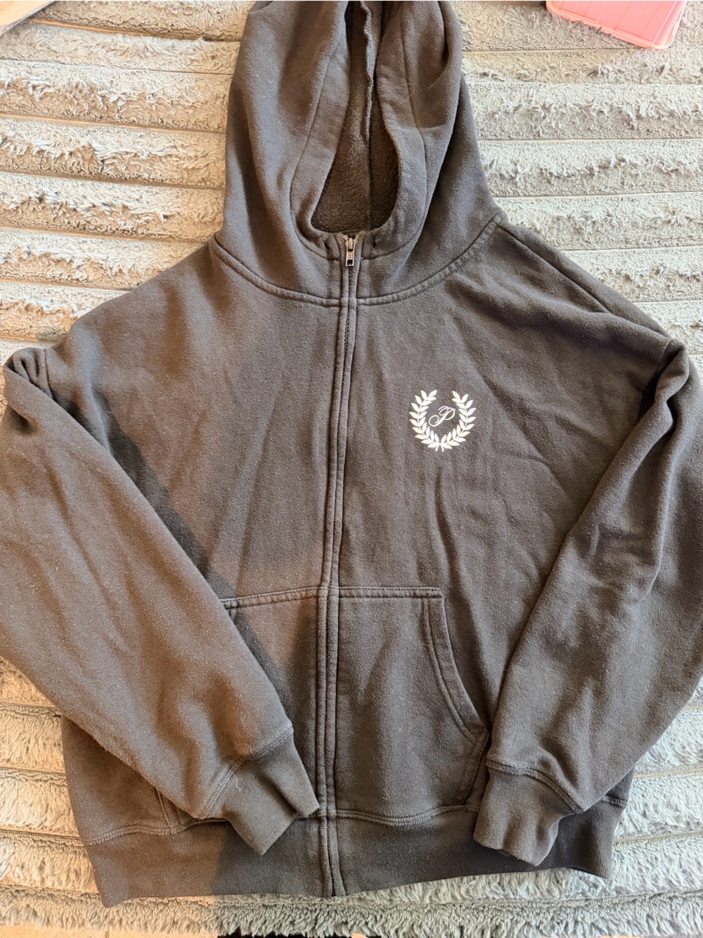 PINK Victoria's Secret black Full-Zip Hoodie with Logo